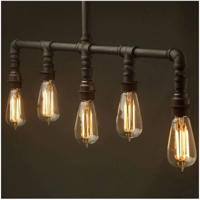 KOSILUM Lampe Suspendue en Cuivre 98cm 5 Lumières - Suspension - Publicité KOSILUM Lampe Suspendue en Cuivre 98cm 5 Lumières - Suspension - Publicité