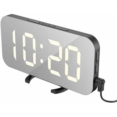 EXTSUD Wecker met Spiegel Display - Digitaal, Nachtlicht, 12/24H, USB EXTSUD Wecker met Spiegel Display - Digitaal, Nachtlicht, 12/24H, USB