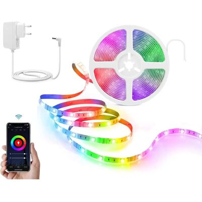 Striscia LED Wi-Fi RGB 5m HOMCLOUD - Dimmerabile, Bianco e Colore Striscia LED Wi-Fi RGB 5m HOMCLOUD - Dimmerabile, Bianco e Colore