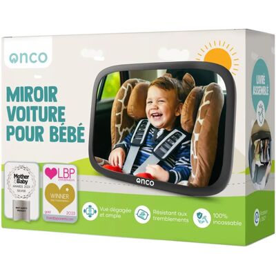 Espelho de Carro para Bebês Onco - À prova de Quebra, Ajustável, Instalação Rápida - Espelho de Segurança para Bebês Espelho de Carro para Bebês Onco - À prova de Quebra, Ajustável, Instalação Rápida - Espelho de Segurança para Bebês