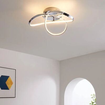 Kosilum Plafond - Chrome argenté - 3 boucles - Luminaire de plafond - Publicité Kosilum Plafond - Chrome argenté - 3 boucles - Luminaire de plafond - Publicité