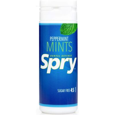 Spry Power Peppermint 45 Mint Tube - Peppermint Mints Spry Power Peppermint 45 Mint Tube - Peppermint Mints