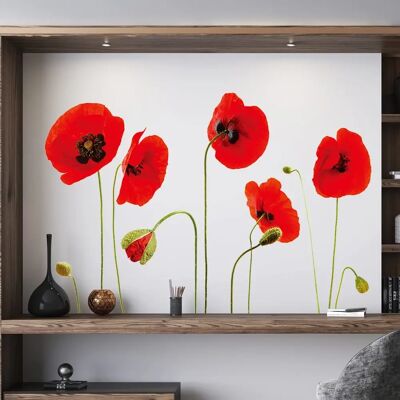 Walplus Red Poppy Wall Stickers - Wall Decor Walplus Red Poppy Wall Stickers - Wall Decor
