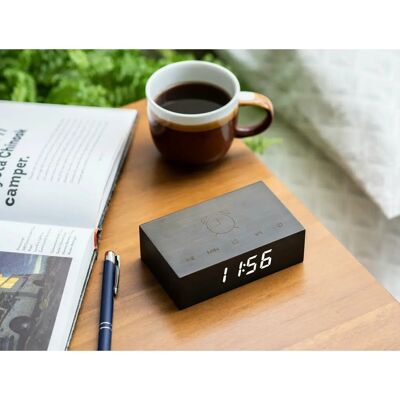 Gingko G003B10 Wecker - Schwarz, Flip, Naturholz Gingko G003B10 Wecker - Schwarz, Flip, Naturholz