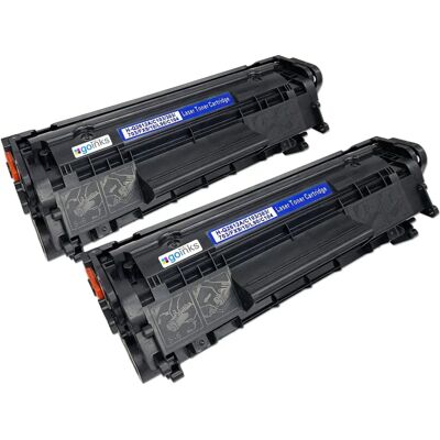 Go Inks Black Laser Toner Cartridges - HP Q2612A Replacement - 2 Pack Go Inks Black Laser Toner Cartridges - HP Q2612A Replacement - 2 Pack