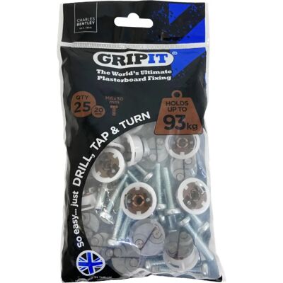 Gripit Brown Plasterboard Fixings - Heavy Duty - 20mm Gripit Brown Plasterboard Fixings - Heavy Duty - 20mm