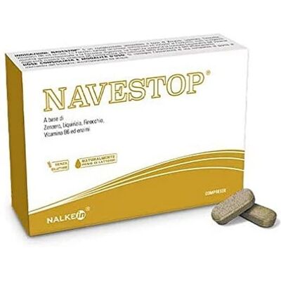 Navestop 20 compresse - Integratore alimentare - Zenzero, finocchio, liquirizia - Supporta la digestione - Senza glutine Navestop 20 compresse - Integratore alimentare - Zenzero, finocchio, liquirizia - Supporta la digestione - Senza glutine