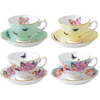 Royal Albert Miranda Kerr Tazas y Platitos - Juego Floral 4 Royal Albert Miranda Kerr Tazas y Platitos - Juego Floral 4