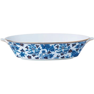 Wedgwood Hibiscus Serveringsskål - Bone China, 1,30L, Blå & Gull Wedgwood Hibiscus Serveringsskål - Bone China, 1,30L, Blå & Gull
