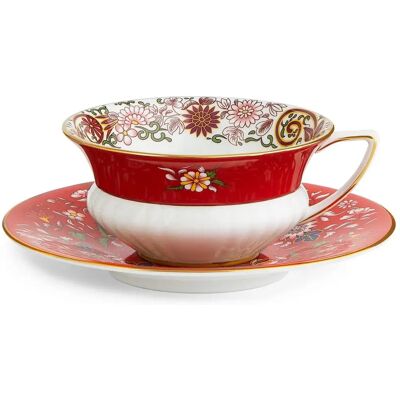 Wedgwood Wonderlust Teekopp og Skål - Eksotisk Blomsterdesign Wedgwood Wonderlust Teekopp og Skål - Eksotisk Blomsterdesign