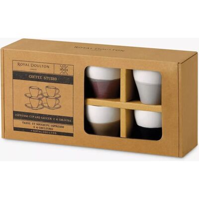 Royal Doulton 110ml Assorted Espresso Cup & Saucer - Coffee Set Royal Doulton 110ml Assorted Espresso Cup & Saucer - Coffee Set