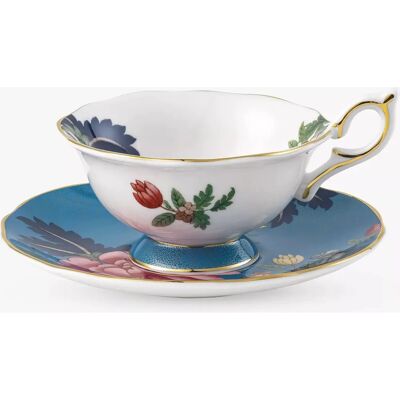 Wedgwood Wonderlust Jardín de Zafiro Porcelana Taza y Platillo - Juego de Té Wedgwood Wonderlust Jardín de Zafiro Porcelana Taza y Platillo - Juego de Té