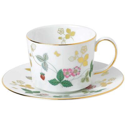 Wedgwood Wild Strawberry Porcelana de Hueso Fina Taza y Platillo - Taza y Platillo Wedgwood Wild Strawberry Porcelana de Hueso Fina Taza y Platillo - Taza y Platillo