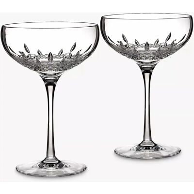 Waterford Crystal Lismore Essence Champagne Saucer - Set of 2 Waterford Crystal Lismore Essence Champagne Saucer - Set of 2