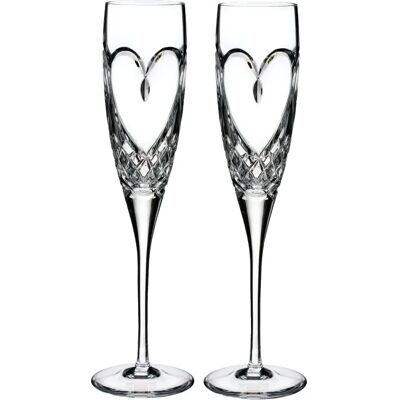 Waterford True Love Flutes - Crystal Champagne Glasses Waterford True Love Flutes - Crystal Champagne Glasses