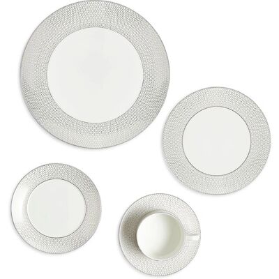 Wedgwood Gio Platinum Fine Bone China Dinnerware Set - 5 Piece Wedgwood Gio Platinum Fine Bone China Dinnerware Set - 5 Piece