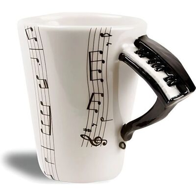 Marque Modèle - Tasse Poignée Piano - Type Musique - Publicité Marque Modèle - Tasse Poignée Piano - Type Musique - Publicité