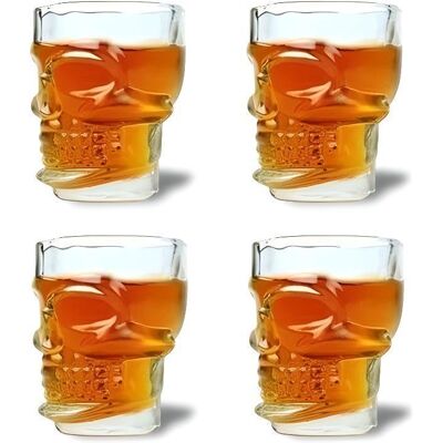 Set de 4 shooters tête de mort Eurowebbiz - Publicité Set de 4 shooters tête de mort Eurowebbiz - Publicité