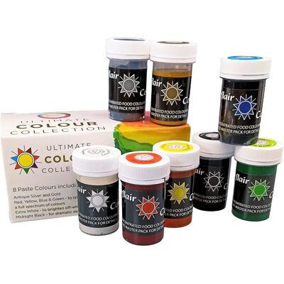 Collezione Finale di Colori in Gel di Lusso Sugarflair 8x25g - Set di Coloranti Alimentari Collezione Finale di Colori in Gel di Lusso Sugarflair 8x25g - Set di Coloranti Alimentari