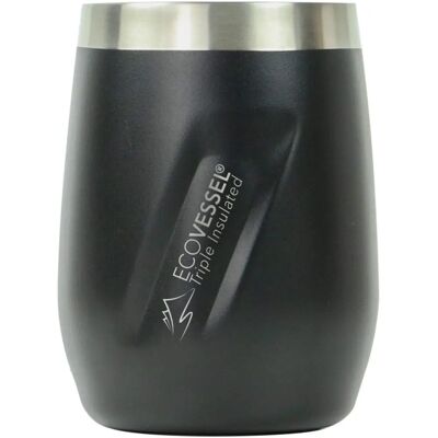 Eco Vessel Ecovessel Port 296ml Hot Cold Drinks Wine Tumbler Black Shadow - Drink Tumbler Eco Vessel Ecovessel Port 296ml Hot Cold Drinks Wine Tumbler Black Shadow - Drink Tumbler