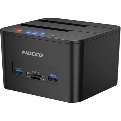 Estação de encaixe HDD USB 3.0 FIDECO - Suporte de clonagem offline Estação de encaixe HDD USB 3.0 FIDECO - Suporte de clonagem offline