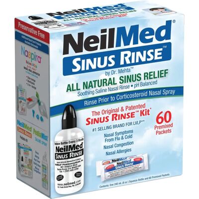 NeilMed Nosní Výplach - Sada se 60 Pytlíky, Ulevuje od Alergií a Sinusové Tlakové NeilMed Nosní Výplach - Sada se 60 Pytlíky, Ulevuje od Alergií a Sinusové Tlakové