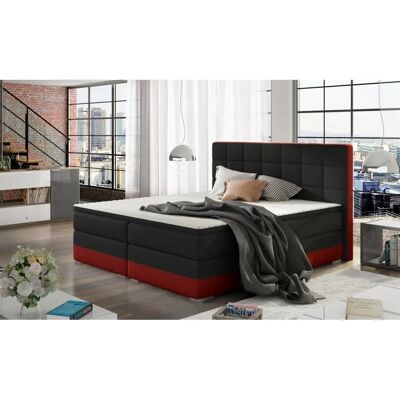 Fun Moebel - PRATO - Schwarz/Rot - 140x200cm - Boxspringbett Fun Moebel - PRATO - Schwarz/Rot - 140x200cm - Boxspringbett