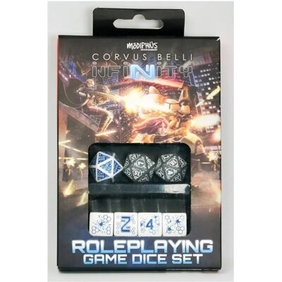 MODIPHIUS Set de Dés Mercenaires Infinity RPG - D20, Coup, Combat MODIPHIUS Set de Dés Mercenaires Infinity RPG - D20, Coup, Combat
