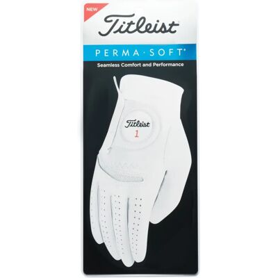 Titleist Permasoft Herre golfhanske - Høyre hånd, Hvit, S Titleist Permasoft Herre golfhanske - Høyre hånd, Hvit, S