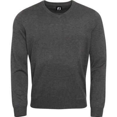 FootJoy Wollmix V-Ausschnitt Pullover - Herren Dunkelgrau FootJoy Wollmix V-Ausschnitt Pullover - Herren Dunkelgrau