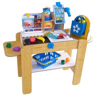 KidKraft Niebieski Drewniany Sklep Spożywczy z Kasą - 97x36x90 KidKraft Niebieski Drewniany Sklep Spożywczy z Kasą - 97x36x90