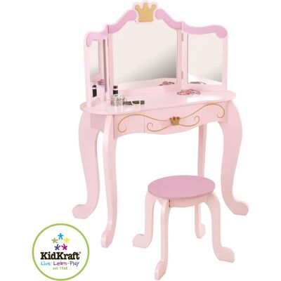 KidKraft KidKraft Vanity e Sgabello Principessa - Set Mobili per Bambini KidKraft KidKraft Vanity e Sgabello Principessa - Set Mobili per Bambini