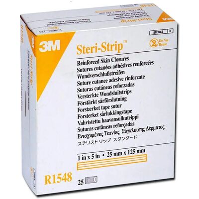 3M Steri-Strip självhäftande hudstygn - 125mm - 25 st 3M Steri-Strip självhäftande hudstygn - 125mm - 25 st