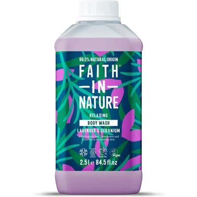 Faith In Nature Lavendel & Geranium Duschgel - 2,5L - Natürliche Reinigung - Vegan & Cruelty-Free Faith In Nature Lavendel & Geranium Duschgel - 2,5L - Natürliche Reinigung - Vegan & Cruelty-Free