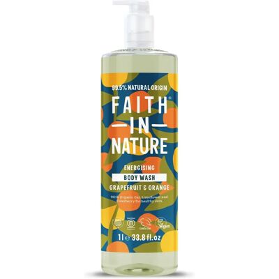 Faith In Nature Body Wash - Grapefruit & Orange - 1L - Essential Oils - Organic - Vegan & Cruelty Free Faith In Nature Body Wash - Grapefruit & Orange - 1L - Essential Oils - Organic - Vegan & Cruelty Free
