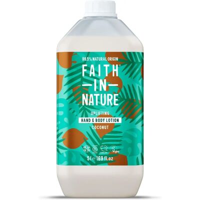 Faith In Nature Coconut Hand and Body Lotion - Organic, Hydrating - 5L Refill Faith In Nature Coconut Hand and Body Lotion - Organic, Hydrating - 5L Refill