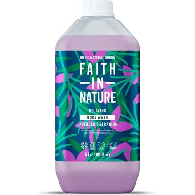 Faith in Nature Lavender and Geranium Body Wash 5L Faith in Nature Lavender and Geranium Body Wash 5L