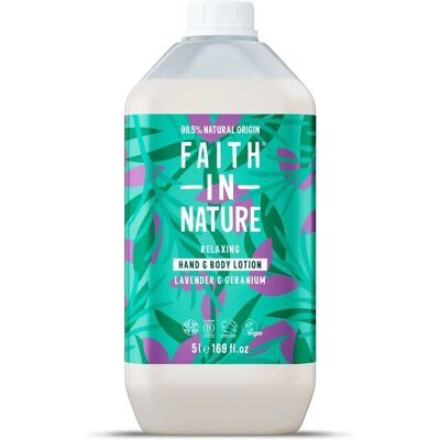 Faith In Nature Lavender & Geranium Body Lotion - 5L Refill Faith In Nature Lavender & Geranium Body Lotion - 5L Refill