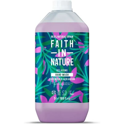 Faith In Nature Lavender & Geranium Hand Wash - 5L Refill - Natural & Cruelty-Free Faith In Nature Lavender & Geranium Hand Wash - 5L Refill - Natural & Cruelty-Free