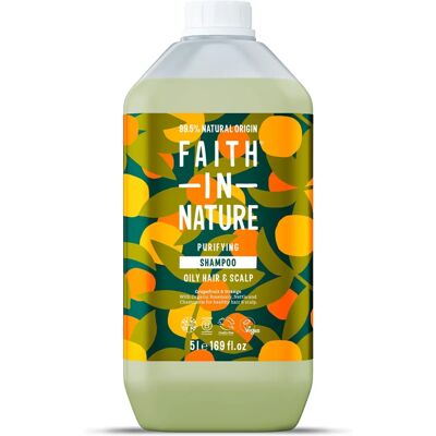 Faith In Nature 5L Refill Grapefruit & Orange Shampoo - Normal To Oily Hair Faith In Nature 5L Refill Grapefruit & Orange Shampoo - Normal To Oily Hair