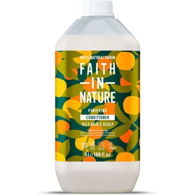 Faith In Nature Grapefruit & Orange 5L Conditioner Refill - Natural, Vegan & Cruelty Free - Paraben and SLS free - Normal To Oily Hair - Bulk B Faith In Nature Grapefruit & Orange 5L Conditioner Refill - Natural, Vegan & Cruelty Free - Paraben and SLS free - Normal To Oily Hair - Bulk B