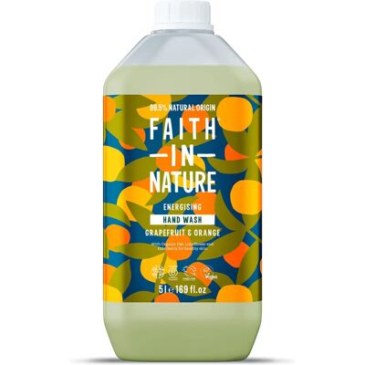 Faith In Nature Grapefruit & Orange Hand Wash - Nachfüll 5L - Bio Vegan Faith In Nature Grapefruit & Orange Hand Wash - Nachfüll 5L - Bio Vegan