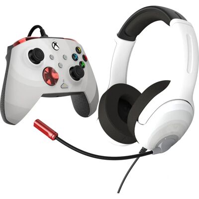PDP Rematch Xbox Series X|S & PC Fortgeschrittener Wired Controller - Airlite Stereo Gaming Headset Radial White Bundle Pack PDP Rematch Xbox Series X|S & PC Fortgeschrittener Wired Controller - Airlite Stereo Gaming Headset Radial White Bundle Pack