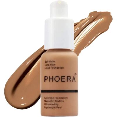 Phoera Full Coverage Foundation - Honey 107 - Matte, Water-resistant Phoera Full Coverage Foundation - Honey 107 - Matte, Water-resistant