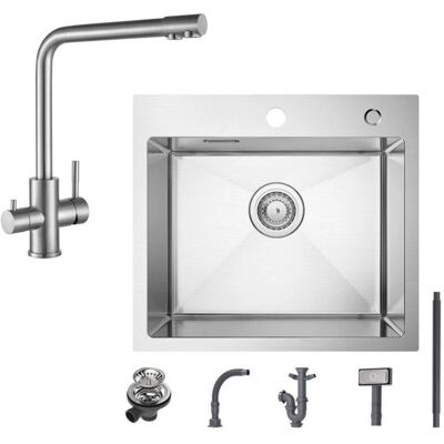 Cecipa - Max - 50x45 cm - Acero inoxidable cepillado - Fregadero Cecipa - Max - 50x45 cm - Acero inoxidable cepillado - Fregadero