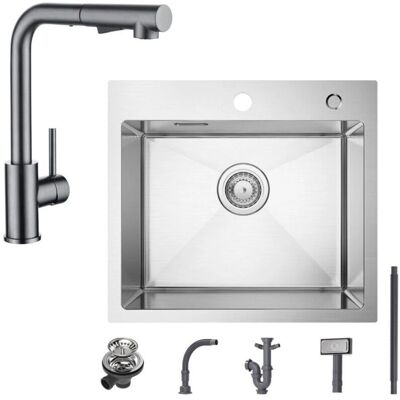 CECIPA - MAX - 50×45cm - Acero inoxidable cepillado - Fregadero de cocina CECIPA - MAX - 50×45cm - Acero inoxidable cepillado - Fregadero de cocina