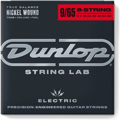 Cordes de guitare électrique 8 cordes en nickel Dunlop - Publicité Cordes de guitare électrique 8 cordes en nickel Dunlop - Publicité