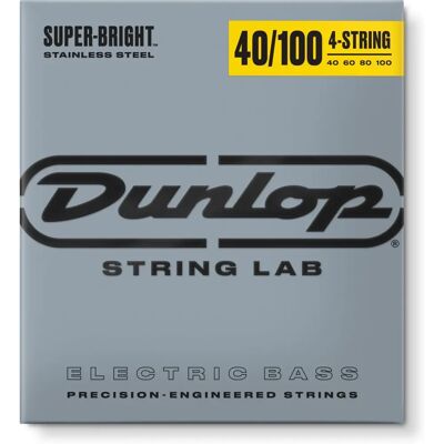Cordes de basse Dunlop Super Bright Acier Inoxydable - Acier inoxydable, Léger, 40-100 - Publicité Cordes de basse Dunlop Super Bright Acier Inoxydable - Acier inoxydable, Léger, 40-100 - Publicité