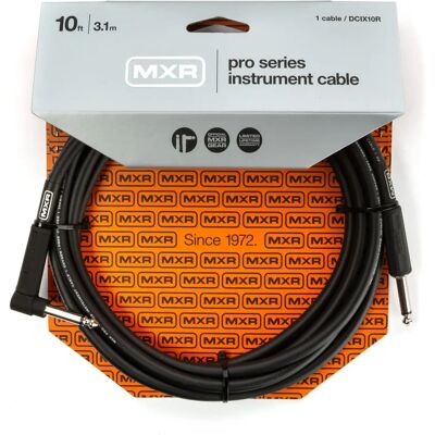 Dunlop MXR DCIX10R Instrument Cable - 3m Straight & Angled - Black Dunlop MXR DCIX10R Instrument Cable - 3m Straight & Angled - Black