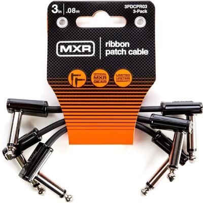 Câble de patch en ruban MXR de 3 pouces - Pack de 3 - Noir - 8cm Câble de patch en ruban MXR de 3 pouces - Pack de 3 - Noir - 8cm